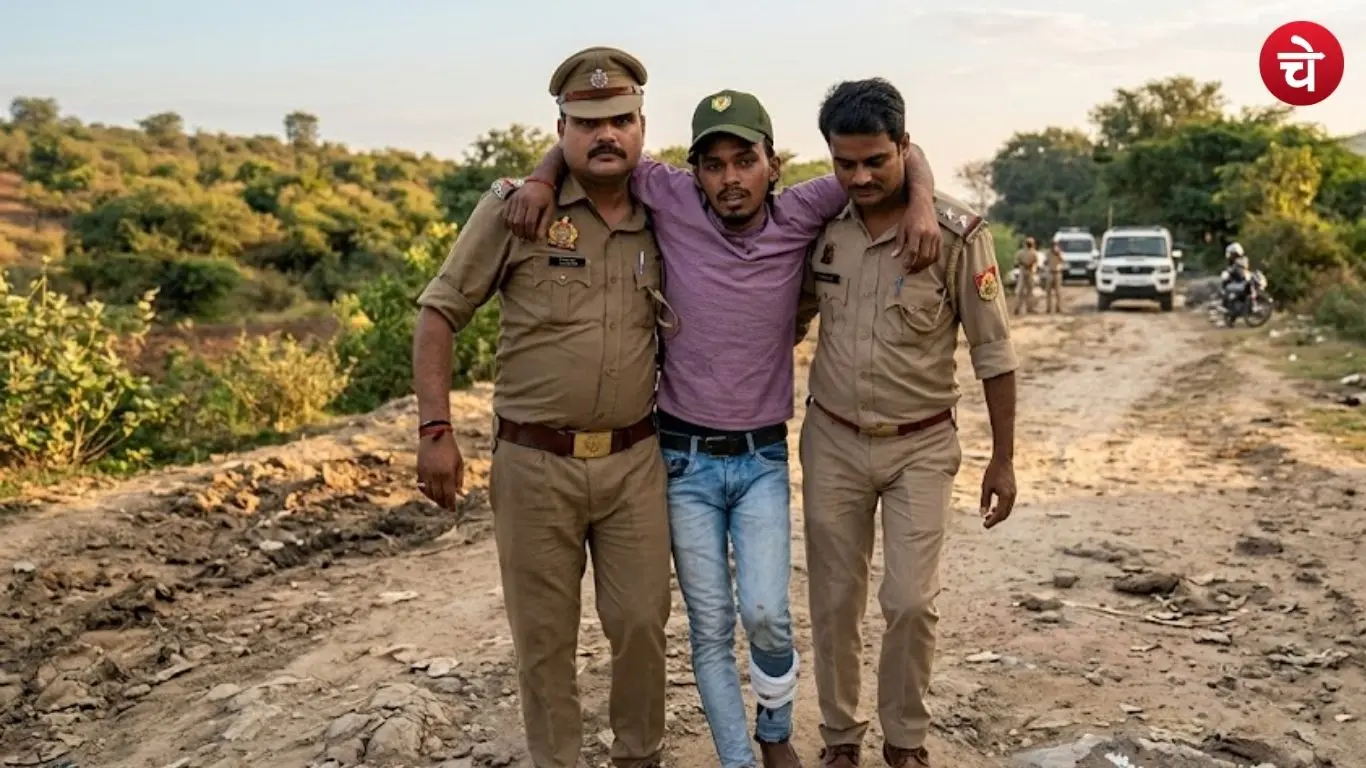 Accused Sonu, injured following a police encounter in Noida